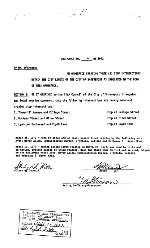 Ordinance 47 - 1972