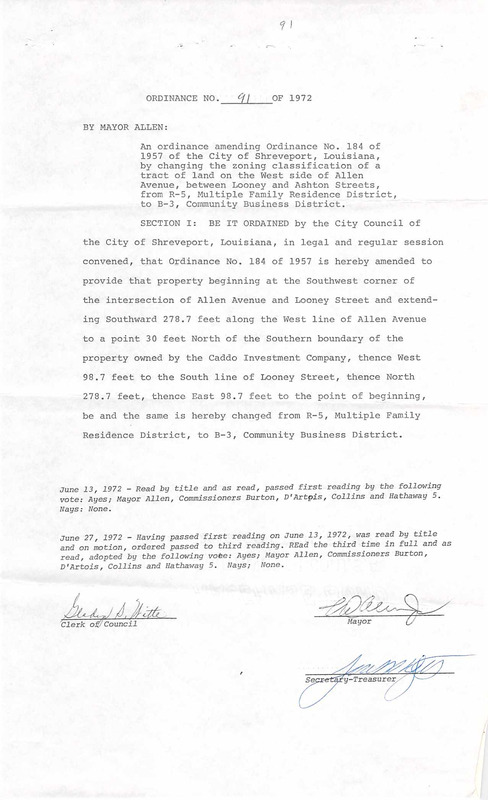 Ordinance 91 - 1972