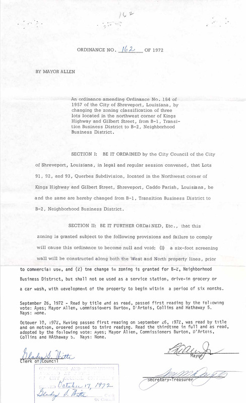 Ordinance 162 - 1972