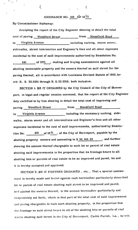Ordinance 109 - 1972