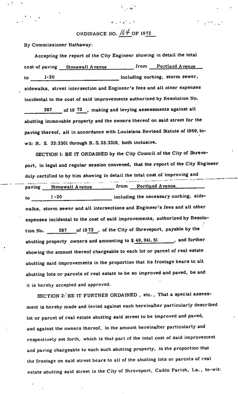 Ordinance 164 - 1972