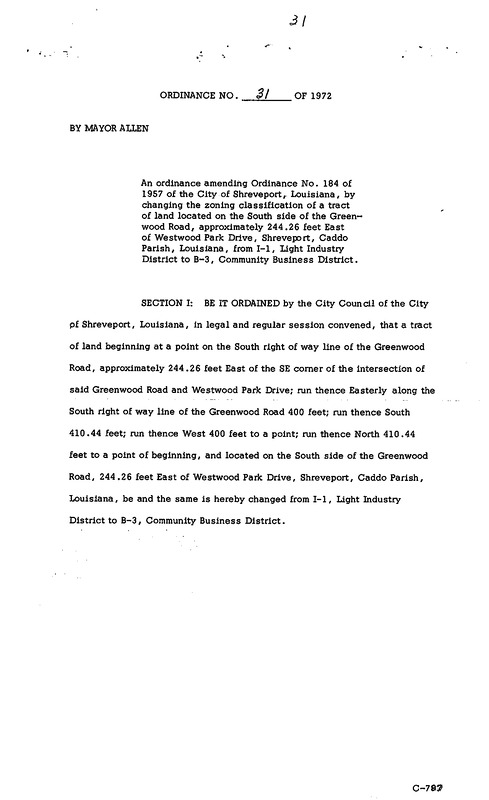 Ordinance 31 - 1972