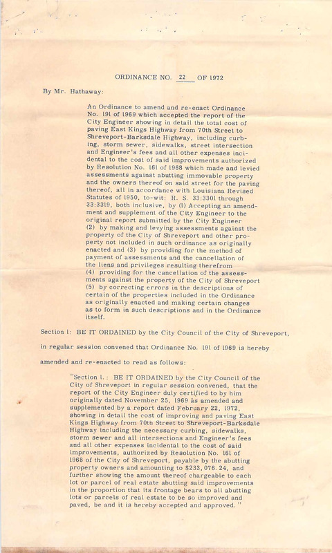 Ordinance 22 -1972