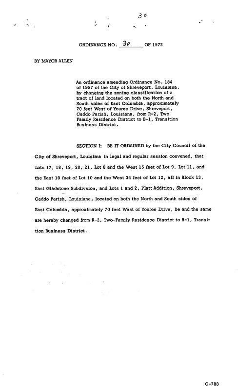 Ordinance 30 - 1972