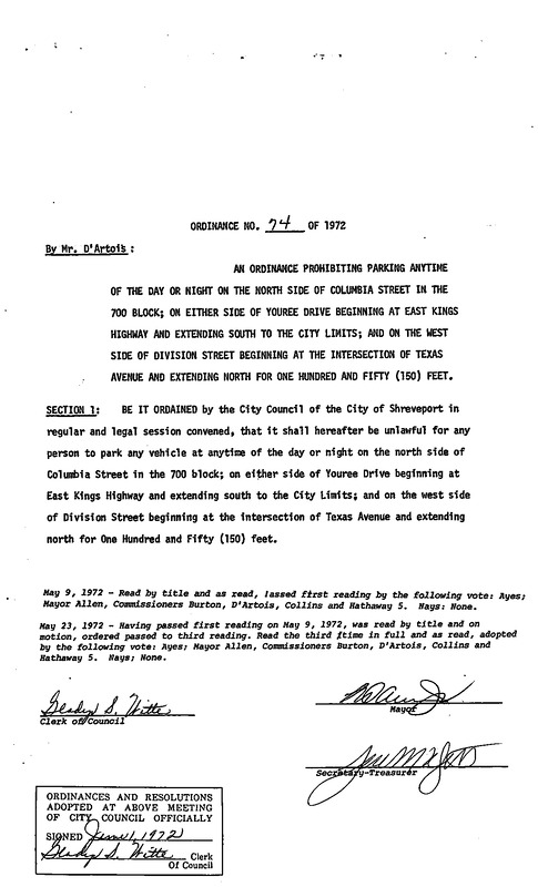 Ordinance 74 - 1972