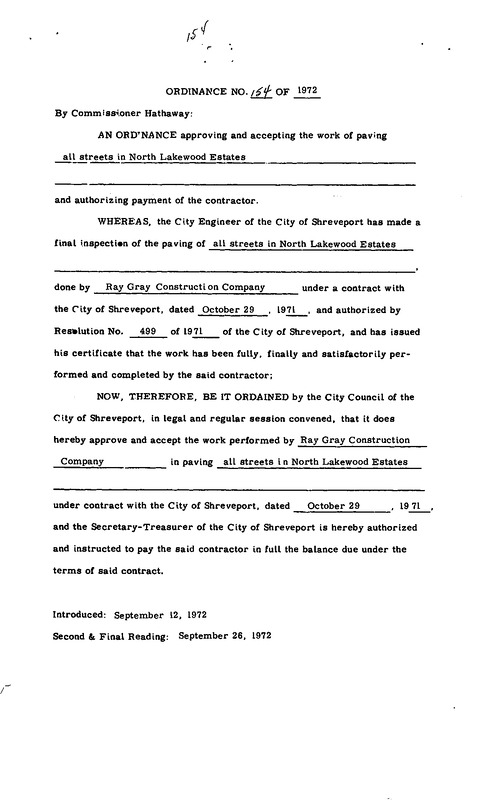 Ordinance 154 - 1972