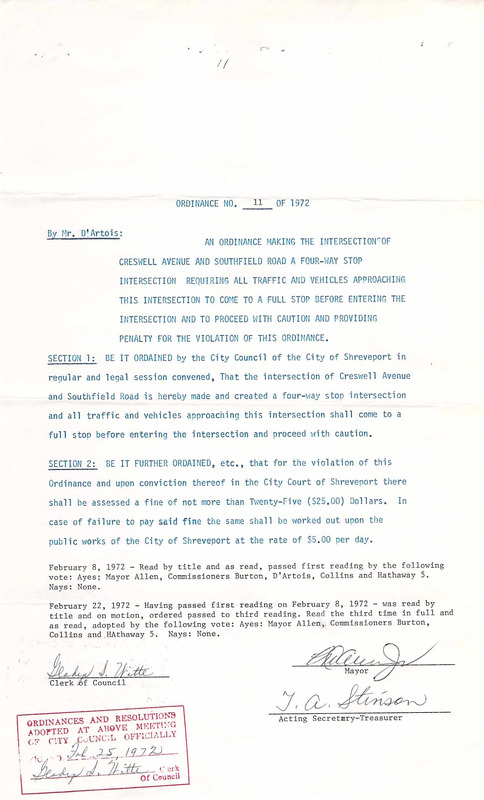 Ordinance 11 - 1972