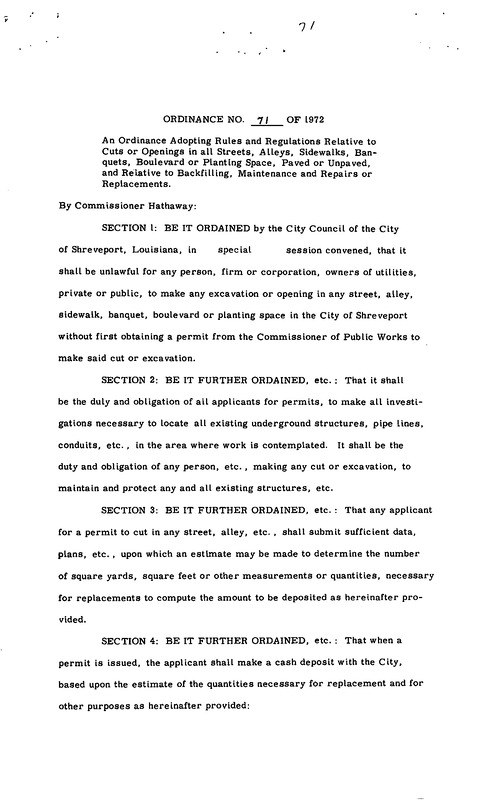 Ordinance 71 - 1972