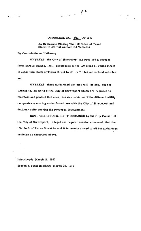 Ordinance 42 - 1972