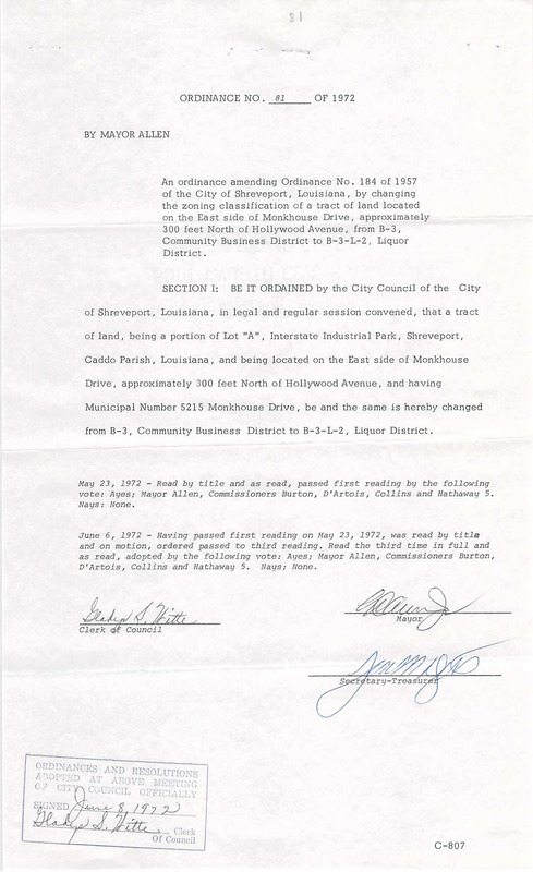 Ordinance 81 - 1972