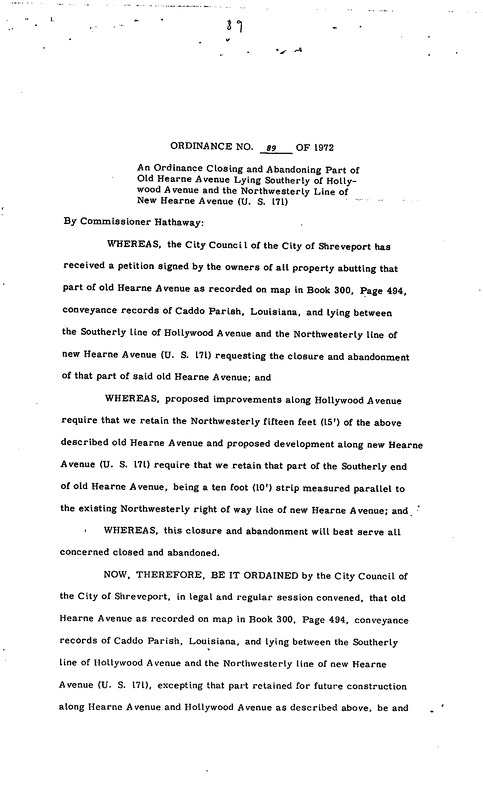 Ordinance 89 - 1972