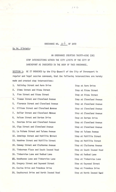 Ordinance 106 - 1972