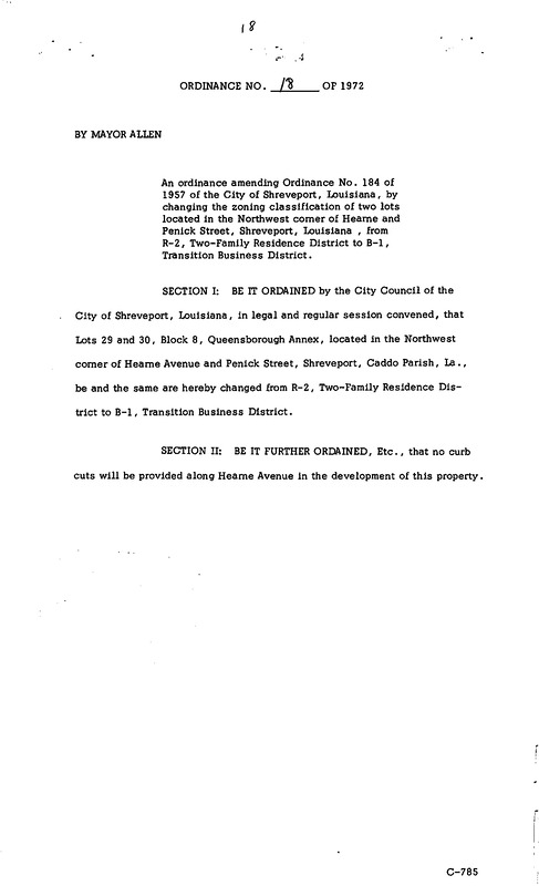 Ordinance 18 - 1972