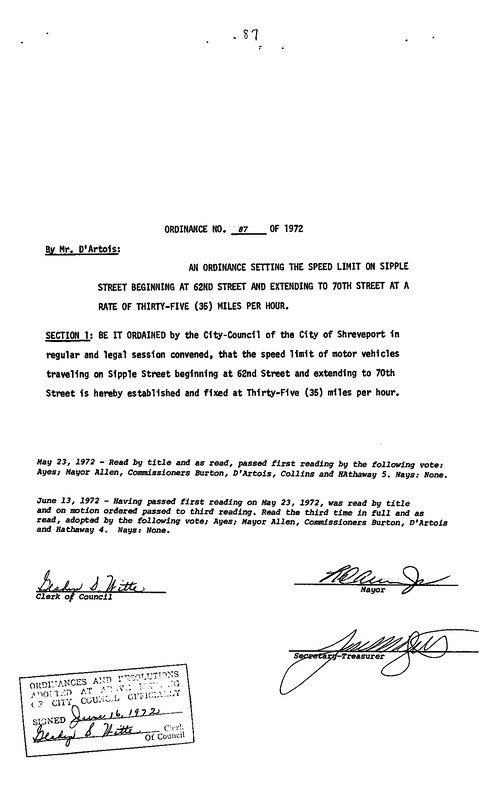 Ordinance 87 - 1972