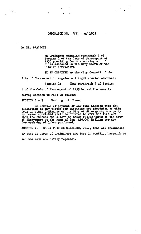 Ordinance 143 - 1972