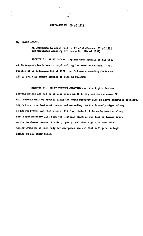 Ordinance 69 - 1972