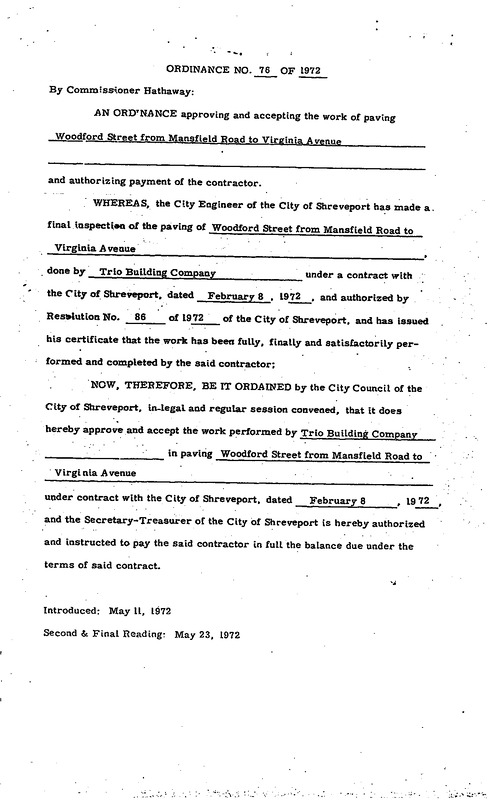 Ordinance 76 - 1972