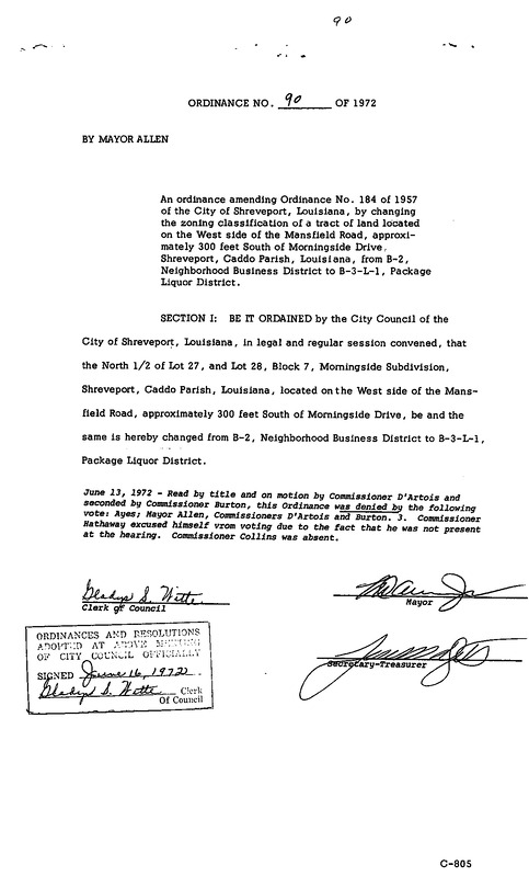 Ordinance 90 - 1972