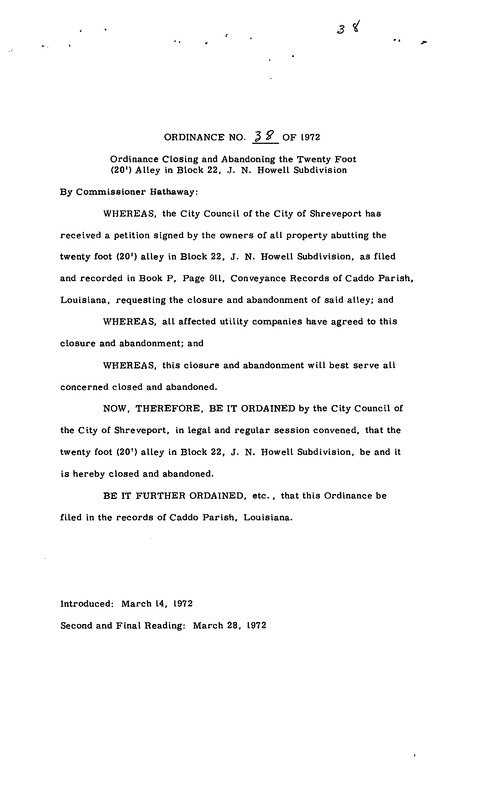 Ordinance 38 - 1972