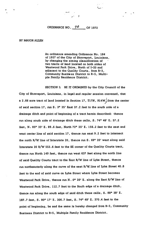 Ordinance 70 - 1972