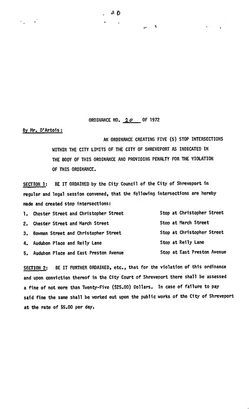 Ordinance 20 - 1972