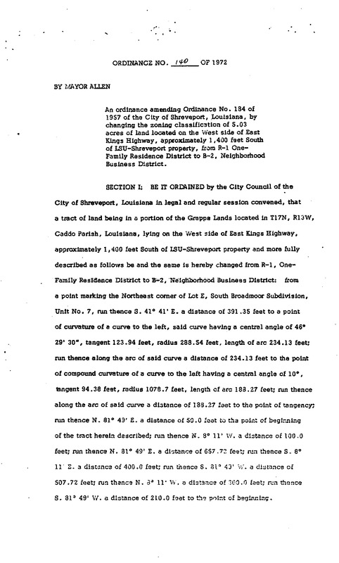 Ordinance 140 - 1972
