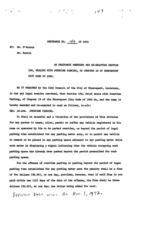 Ordinance 149 - 1972