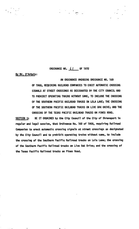 Ordinance 61 - 1972
