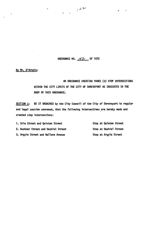 Ordinance 142 - 1972