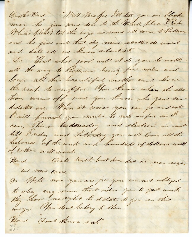 Letter,  Mollie Thatcher, Moss Hill, La., to  Mrs. J. D. Wemple Page 4