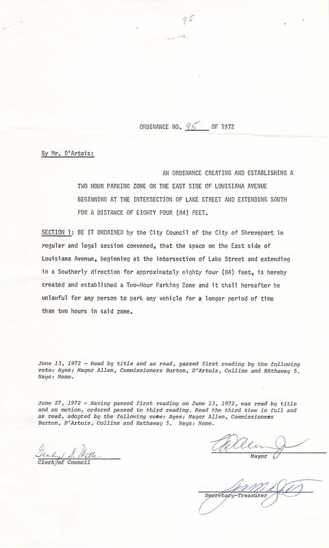 Ordinance 95 - 1972