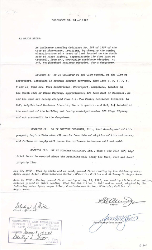 Ordinance 84 - 1972