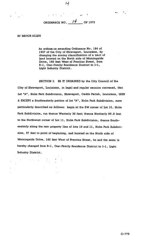 Ordinance 14 - 1972