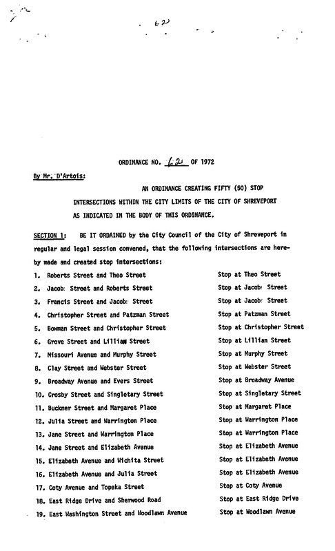 Ordinance 62 - 1972