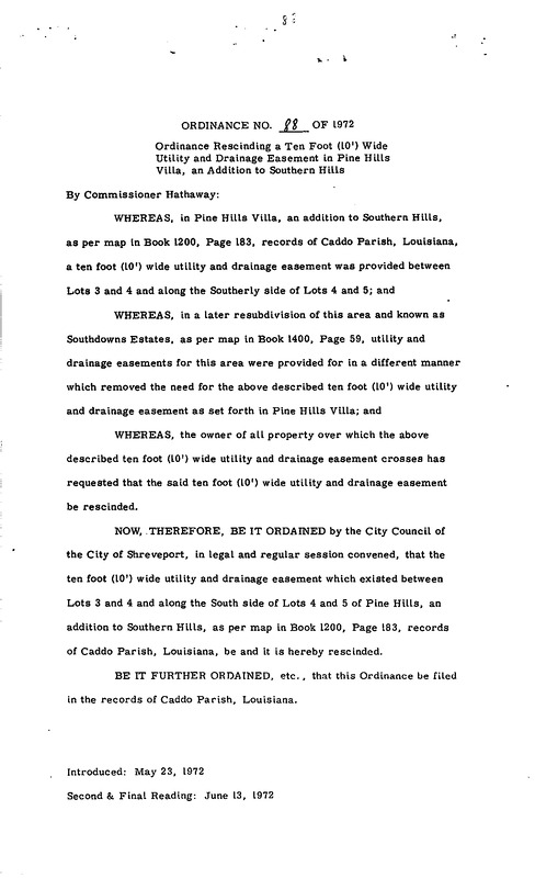 Ordinance 88 - 1972