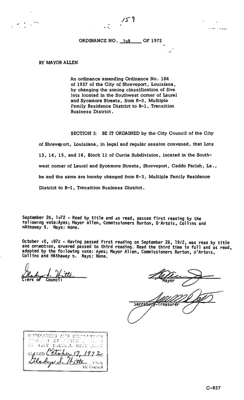 Ordinance 159 - 1972