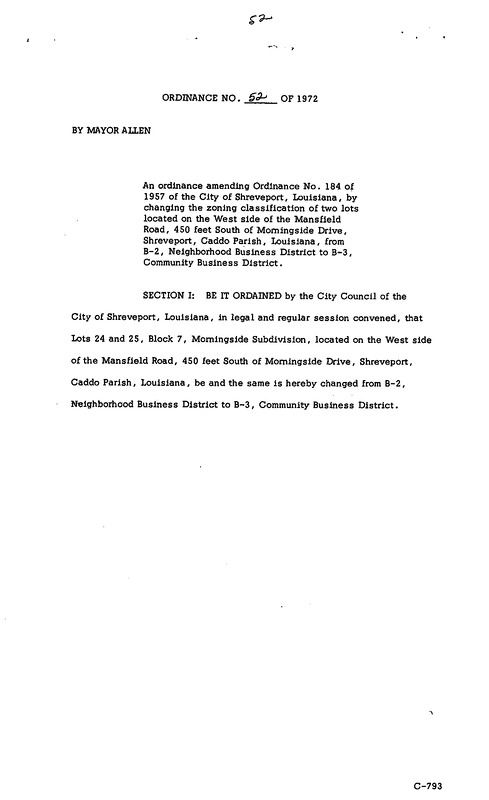 Ordinance 52 - 1972