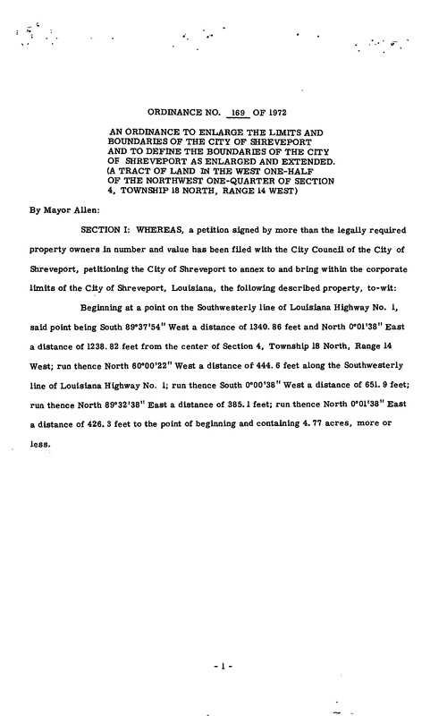 Ordinance 169 - 1972