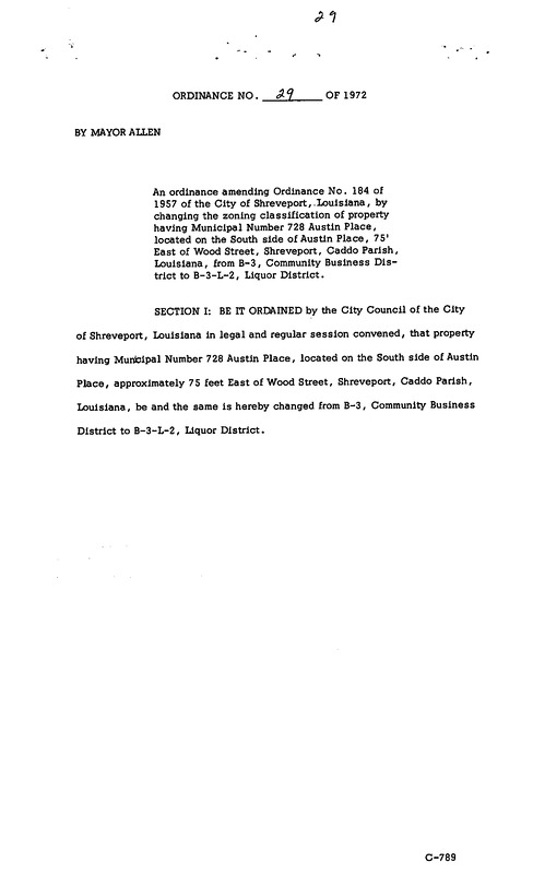 Ordinance 29 - 1972