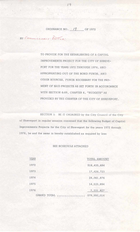Ordinance 19 - 1972