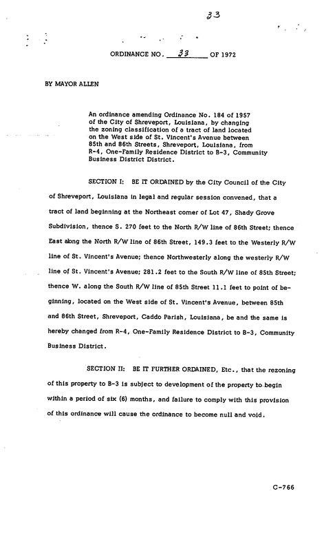 Ordinance 33 - 1972