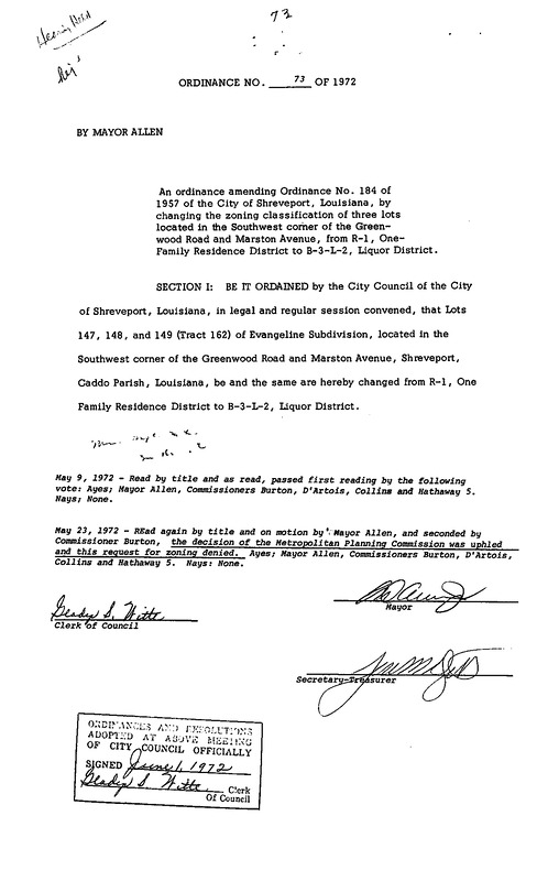 Ordinance 73 - 1972