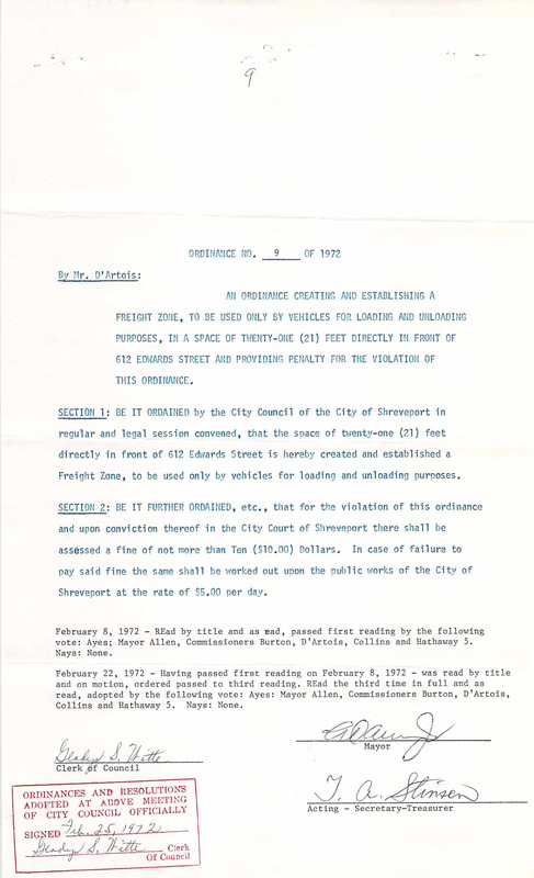 Ordinance 09 - 1972