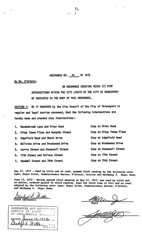 Ordinance 86 - 1972