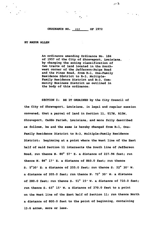 Ordinance 113 - 1972