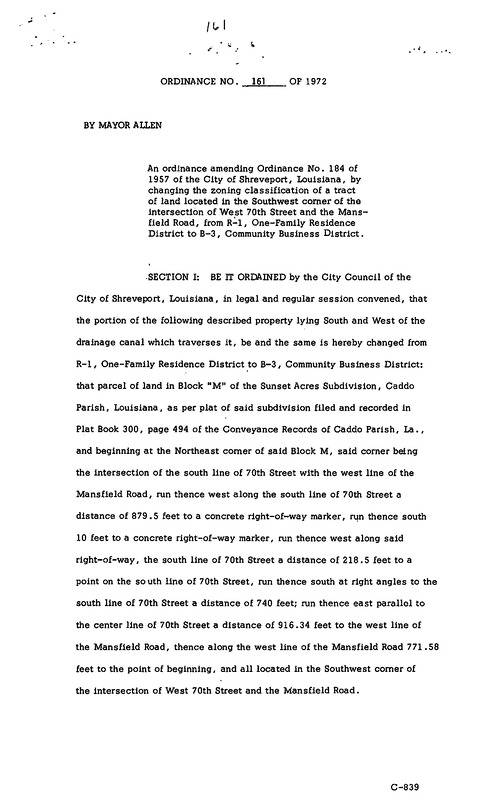 Ordinance 161 - 1972