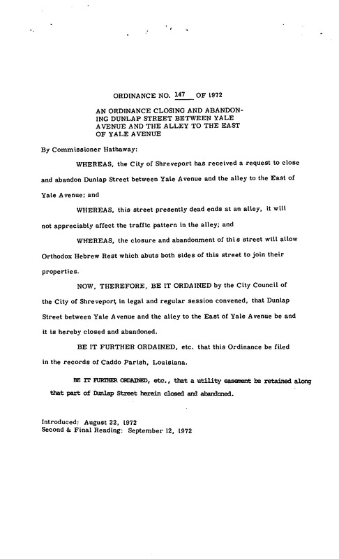Ordinance 147 - 1972