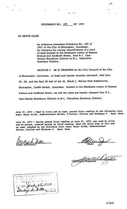 Ordinance 100 - 1972