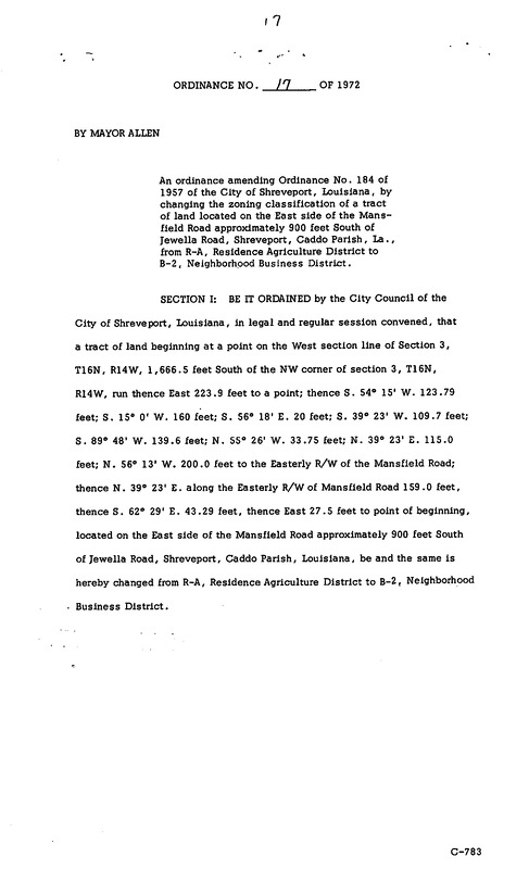 Ordinance 17 - 1972