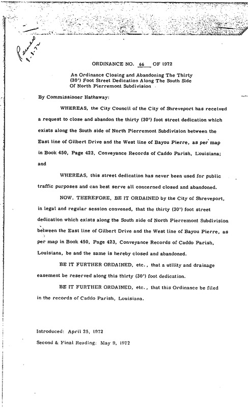 Ordinance 66 - 1972